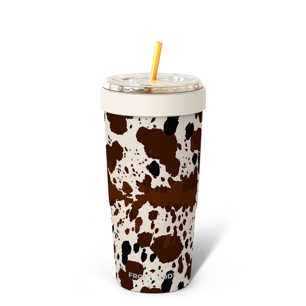 Tumbler with Brown and Black Splatter Design